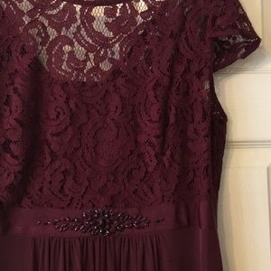 Adrianna Papell red wine maxi dress